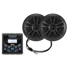 Boss Audio Mckgb450b6 Marine Package InDash Marine Gauge Digital Media AmFmBt Receiver W65 Speakers Black-small image