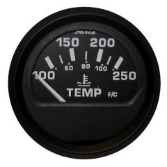 Faria Euro Black 2 Water Temperature Gauge 100250 Degreef-small image