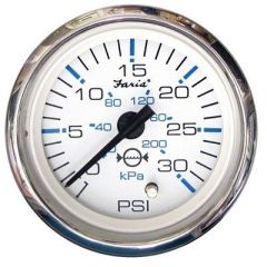 Faria Chesapeake White Ss 2 Water Pressure Gauge 30 Psi-small image