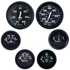 Faria Euro Black Boxed Set - Inboard Motors - Marine Instrument Gauges-small image