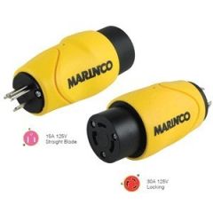 Marinco Straight Adapter 15amp Straight Male To 30amp Locking Female Connector-small image