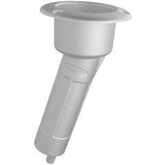 Mate Series Plastic 15 Degree Rod Cup Holder Drain Round Top White-small image