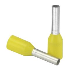 Pacer Yellow 18 Awg Wire Ferrule 6mm Length 25 Pack-small image