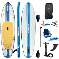 Soltice Watersports 106 Rambler Inflatable StandUp PaddleboardKayak 2In1 Kit WSeat Convertible Paddle Blue-small image