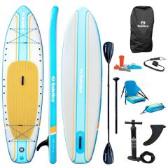 Solstice Watersports 106 Rambler Inflatable StandUp PaddleboardKayak 2In1 Kit WSeat Convertible Paddle Orange-small image