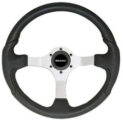 Uflex Nisida Steering Wheel 138 Black Polyurethane Grip WBlack Aluminum Spokes-small image