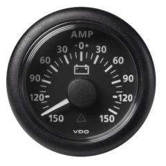 Vdo Marine 2116 52mm Viewline Battery Status Gauge 150150amp 8 To 32v Black Dial Bezel-small image