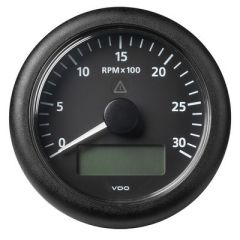 Vdo Marine 338 85mm Viewline Tachometer WMultiFunction Display 0 To 3000 Rpm Black Dial Bezel-small image