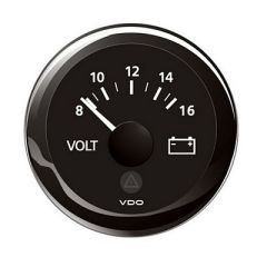 Vdo Marine 2116 52mm Viewline Voltmeter 816v Black Dial Bezel-small image