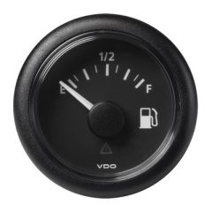 Vdo Marine 2116 52mm Viewline Fuel Level Gauge EmptyFull 832v 240335 Ohm Black Dial Round Bezel-small image