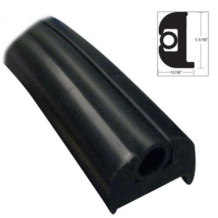 TACO Marine Flexible Rub Rail Kit 1-1/4 X 15/16 50' Black w/ Black Insert  V11-3447BBK50-2