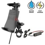 Ram Mount QuickGrip 15w Waterproof Wireless Charging Handlebar Mount-small image