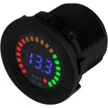 SeaDog Round Voltage Meter Dc 5v15v WRainbow Dial-small image