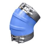 Trident Marine 8 Id 45Degree Blue Silicone Molded Wet Exhaust Elbow W4 TBolt Clamps-small image