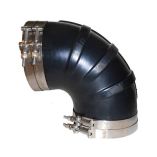 Trident Marine 6" ID 90-Degree EPDM Black Rubber Molded Wet Exhaust Elbow w/4 T-Bolt Clamps-small image