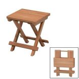 Whitecap Teak Grooved Top FoldAway TableStool-small image