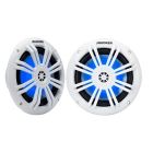 Kicker Km60 65 Marine Coaxial Speakers W12 Tweeters 4Ohm, White WBlue Led-small image